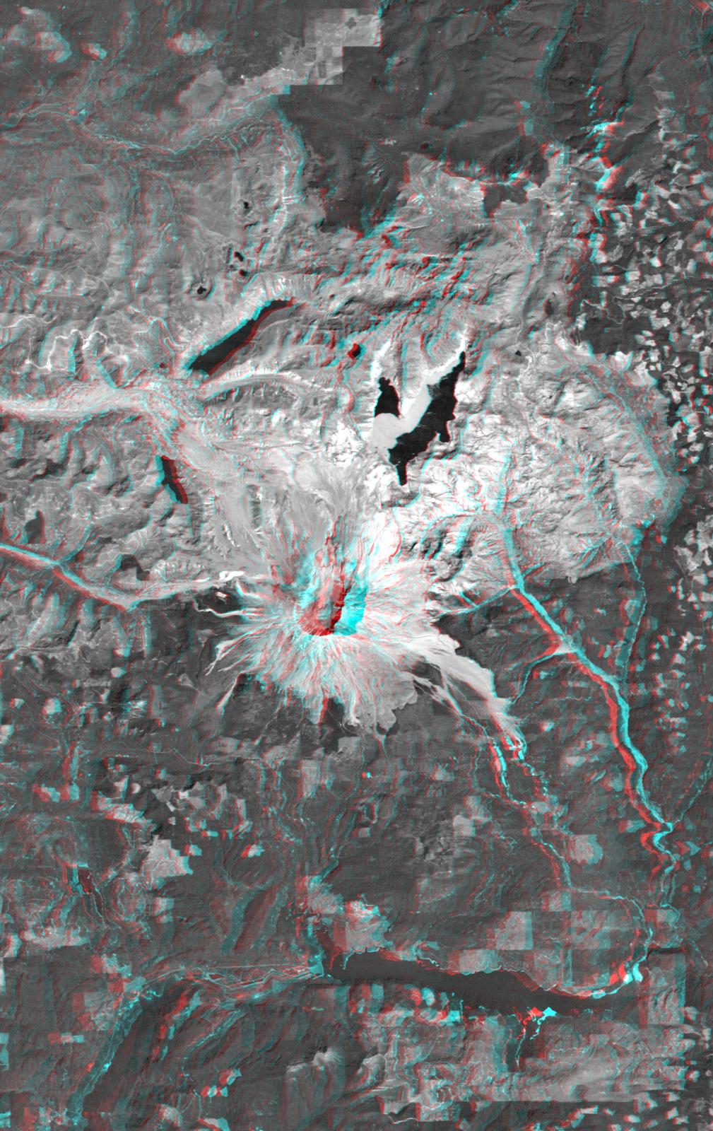 Anaglyph, Mount St Helens, Washington State
