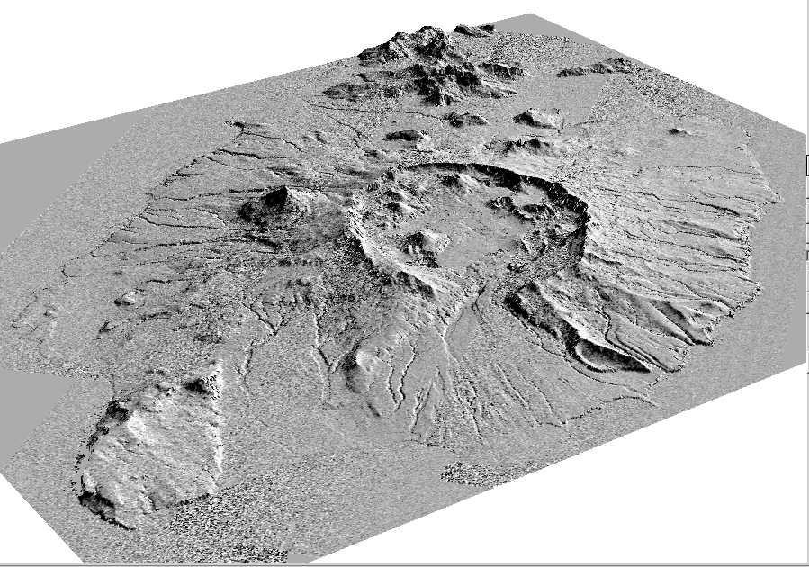 Perspective View of Okmok Volcano, Aleutian Islands, Alaska #2