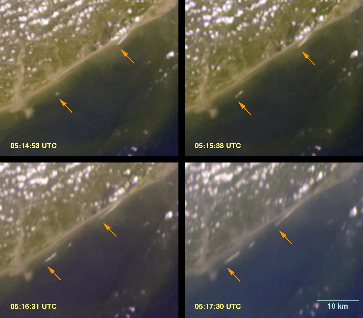 Breaking Tsunami Waves along India Eastern Coast