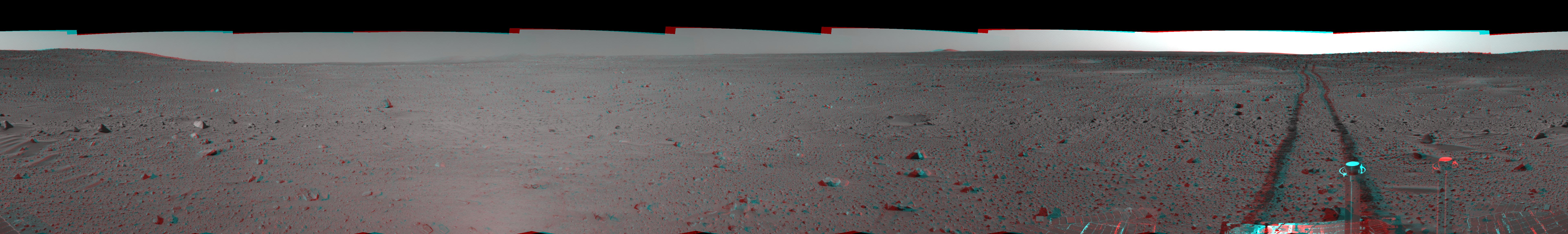 Spirit View on Sol 100 3-D