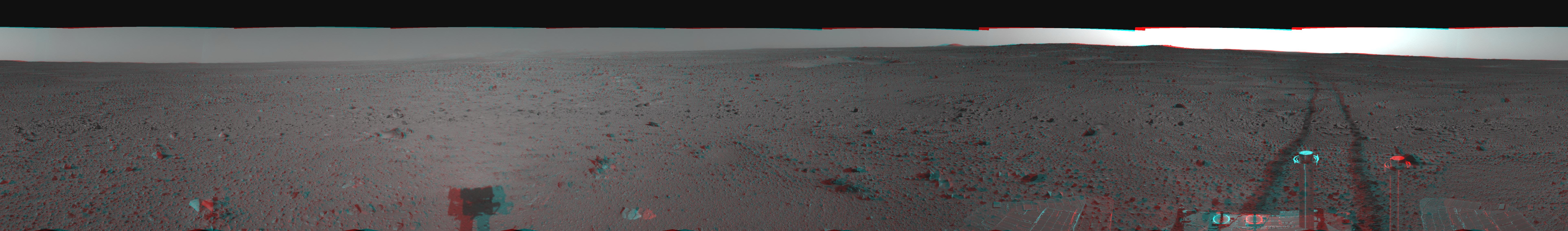 Spirit View on Sol 110 in 3-D