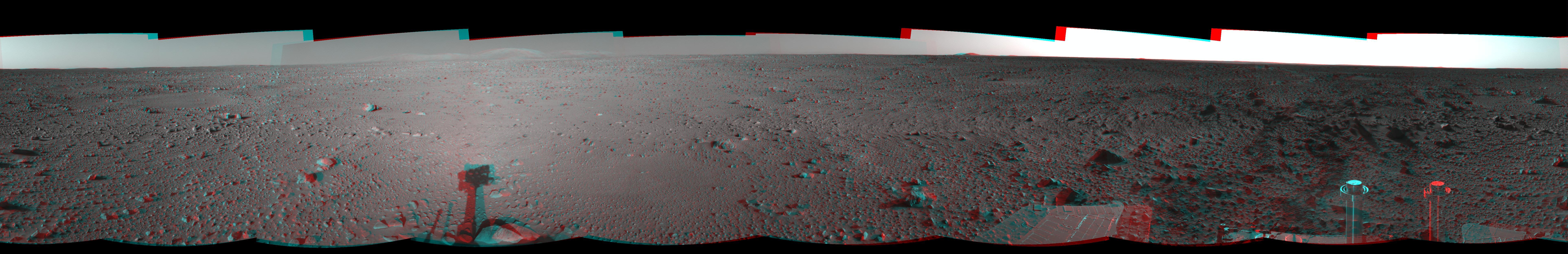 Spirit View on Sol 124 3-D