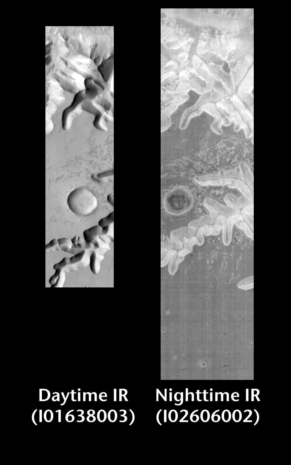 Ius Chasma by Day and Night