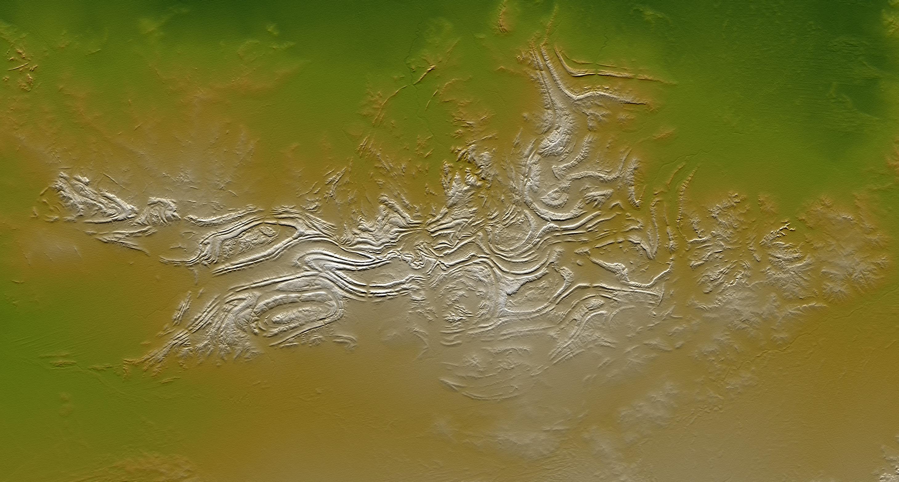 Davenport Ranges, Northern Territory, Australia, SRTM Shaded Relief and Colored Height