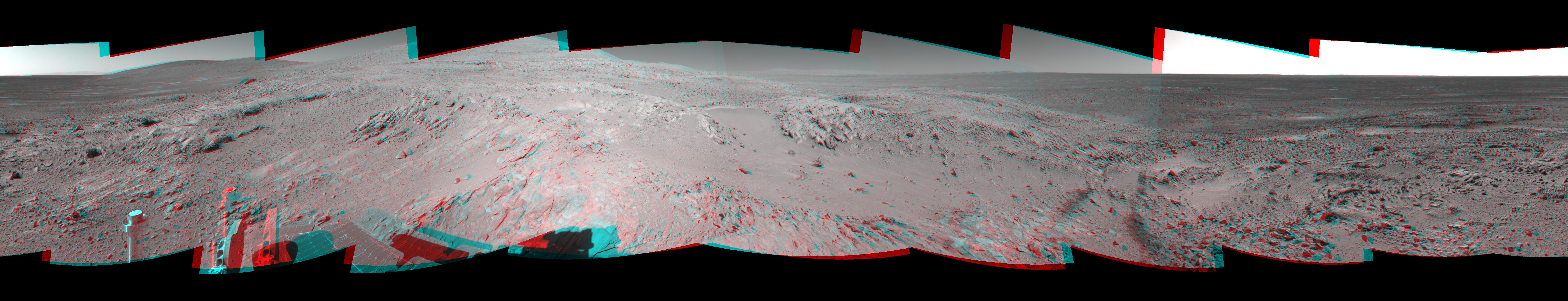 Spirit Surroundings on West Spur, Sol 305 3-D