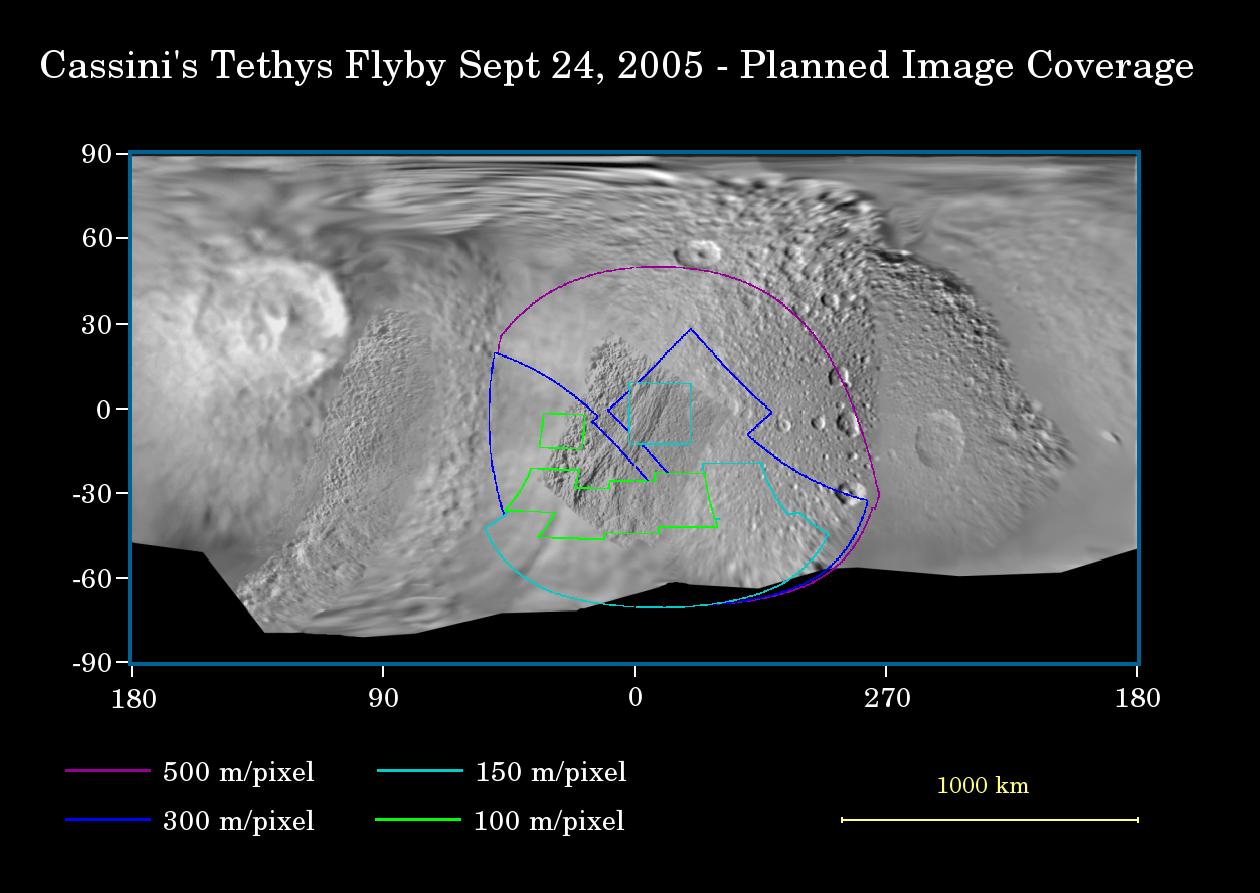 Cassini Close Look at Tethys