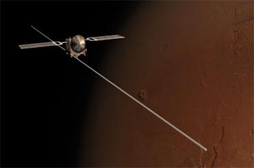 Deployment of Mars Express Radar Antenna Sections Artist Concept