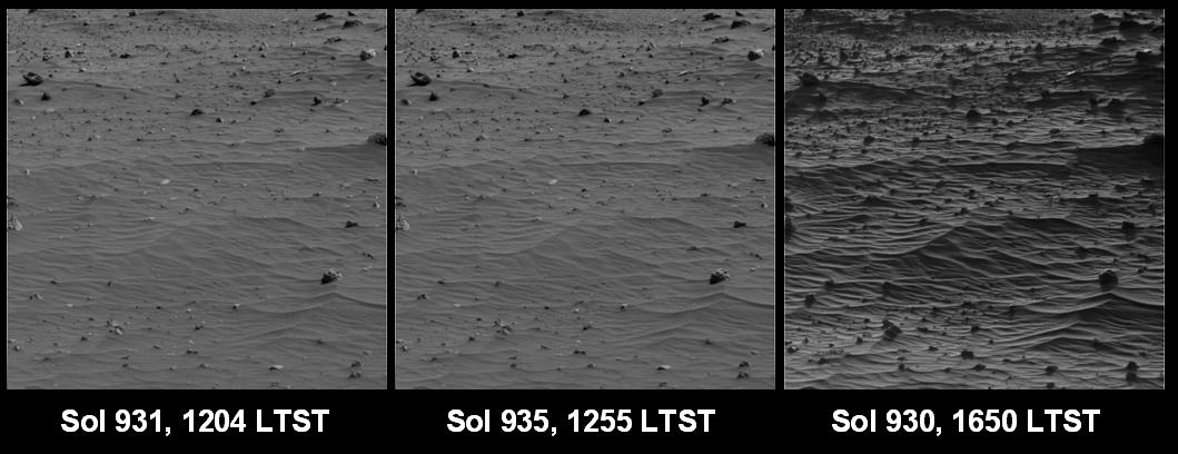 Shadows Draw Attention to Features of Mars Landscape Sand Ripples