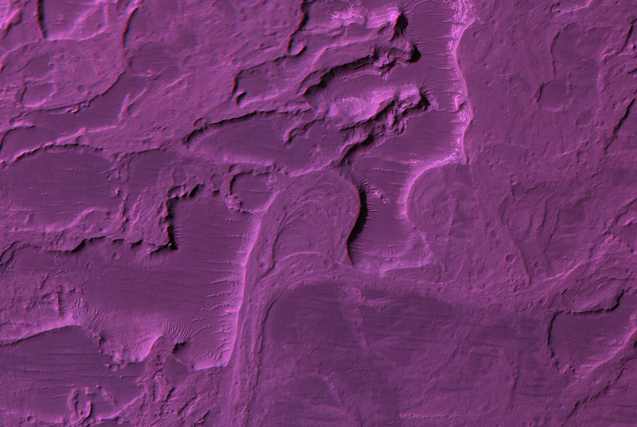 Stereo Anaglyphs of River Meanders in Eberswalde Delta
