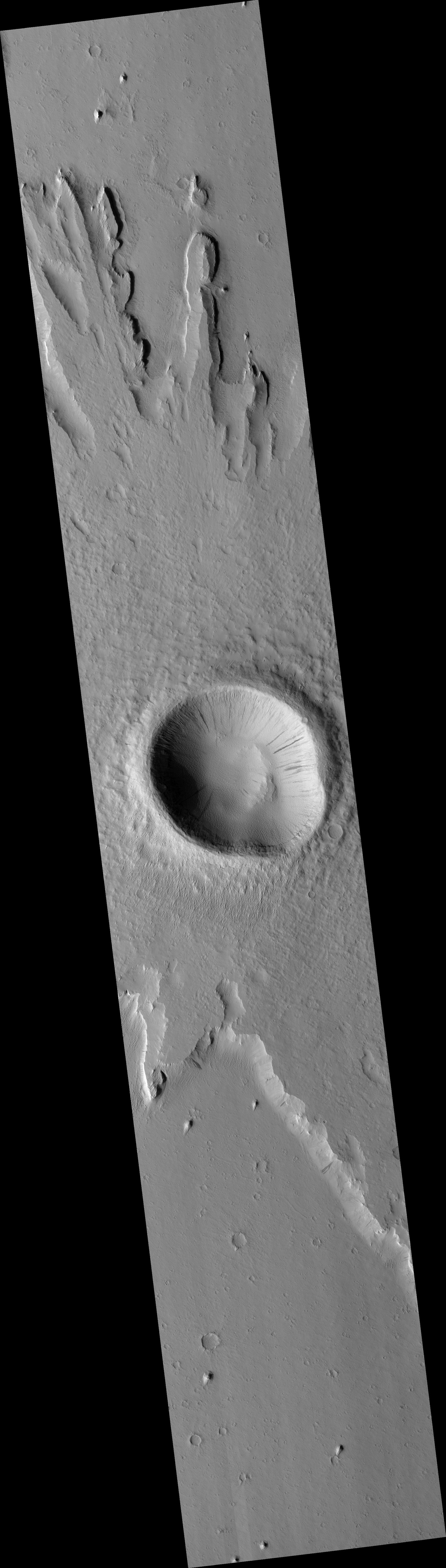 Pedestal Crater in the Medusa Fossae Formation