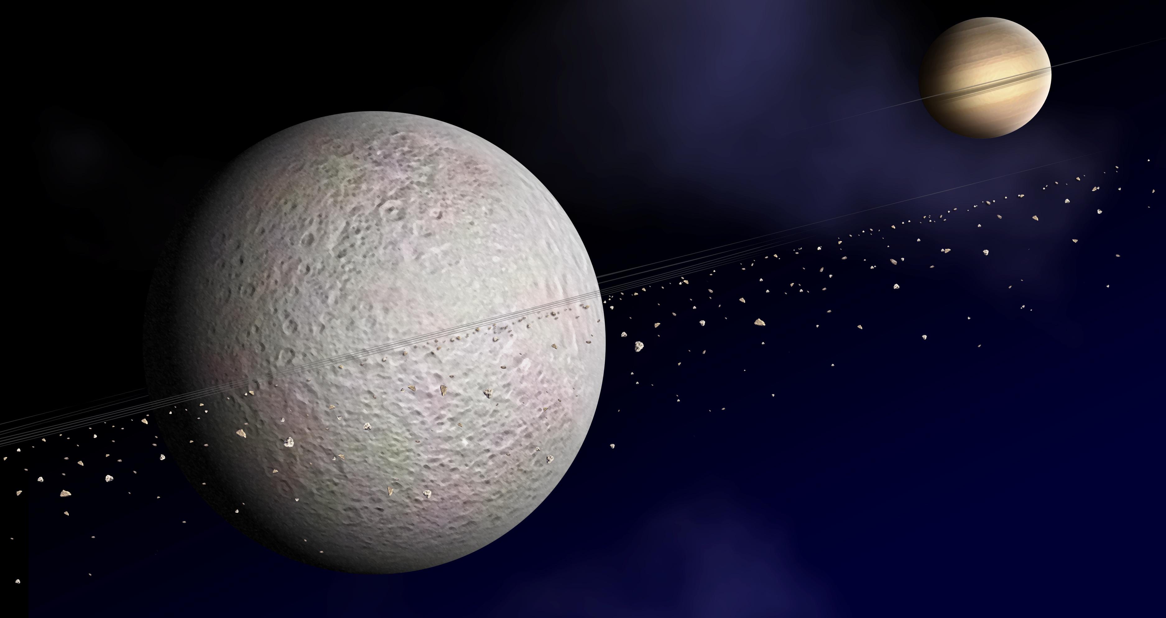 Artist Concept of Rhea Rings