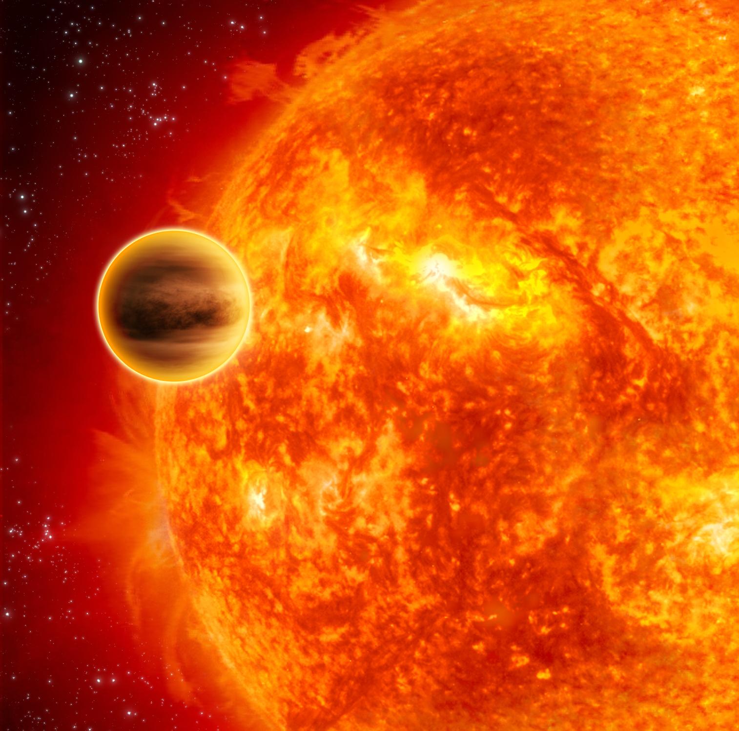 NASA Spitzer Finds Water Vapor on Hot, Alien Planet Artist Concept