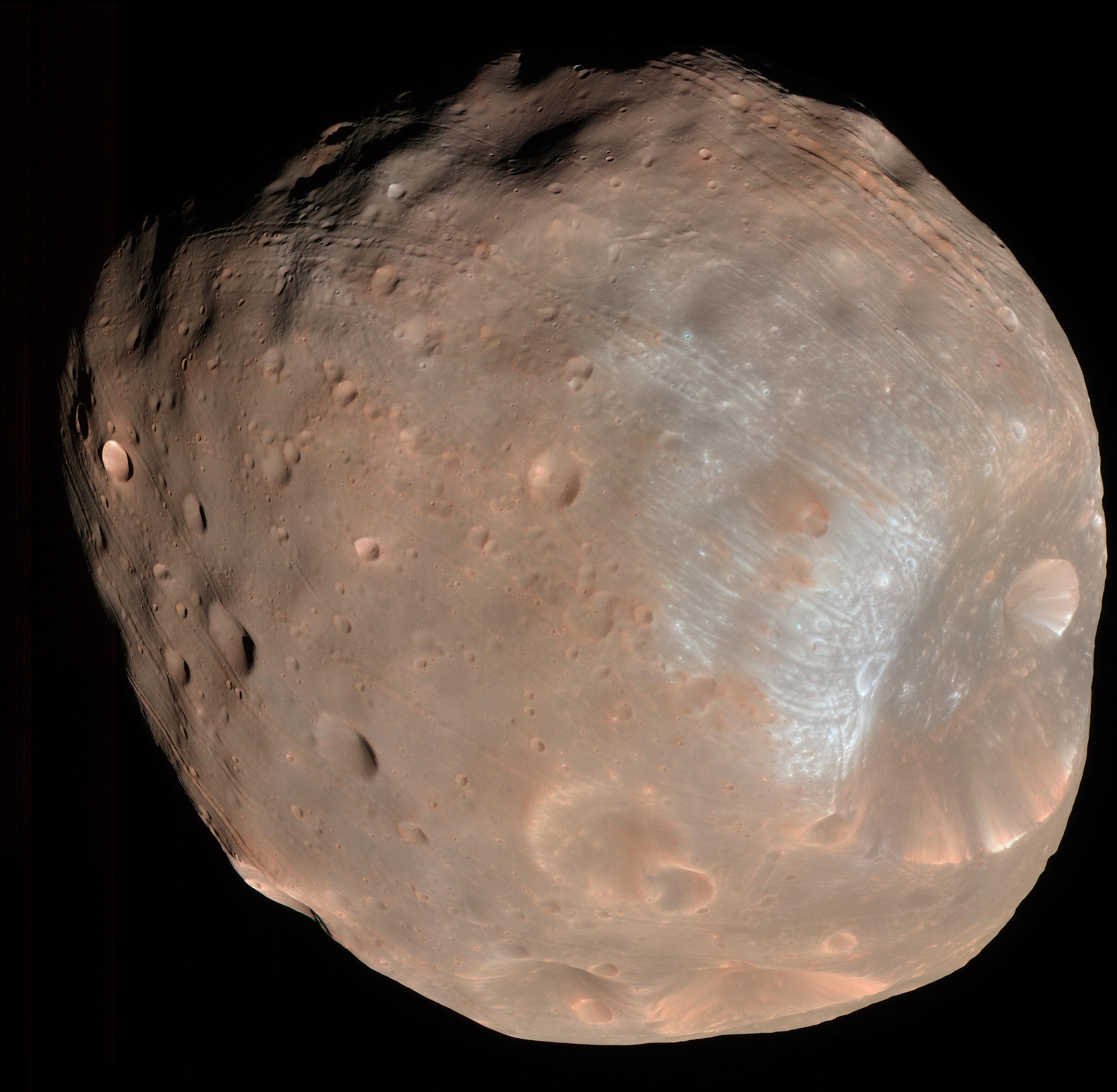 Phobos from 6,800 Kilometers Color