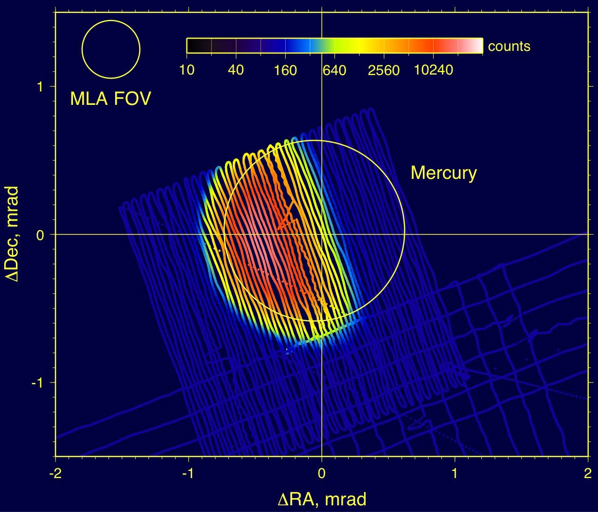 Mercury Laser Altimeter MLA Images Mercury from 4 Million Kilometers