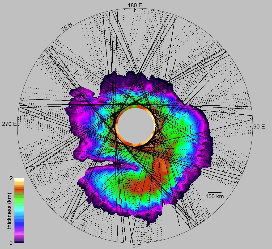 How Thick is the North Polar Ice Cap on Mars?
