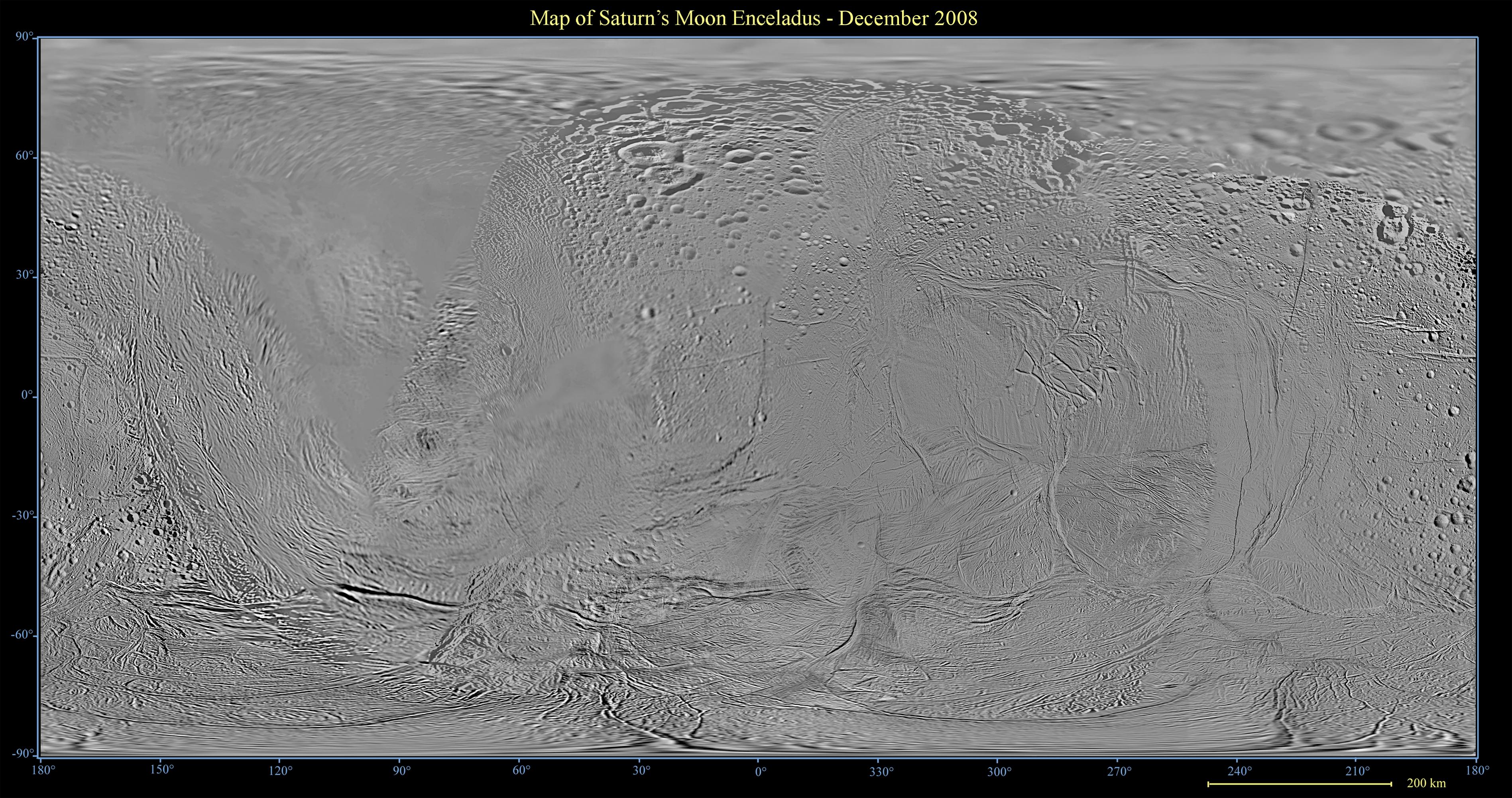 Map of Enceladus - December 2008
