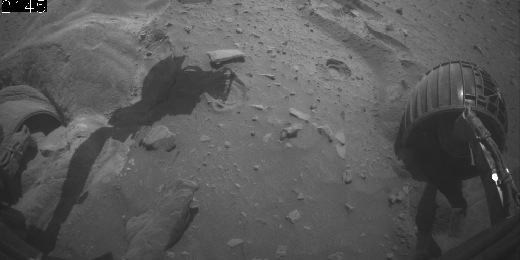 Front Camera View of Backward Drive, Sols 2145-2154