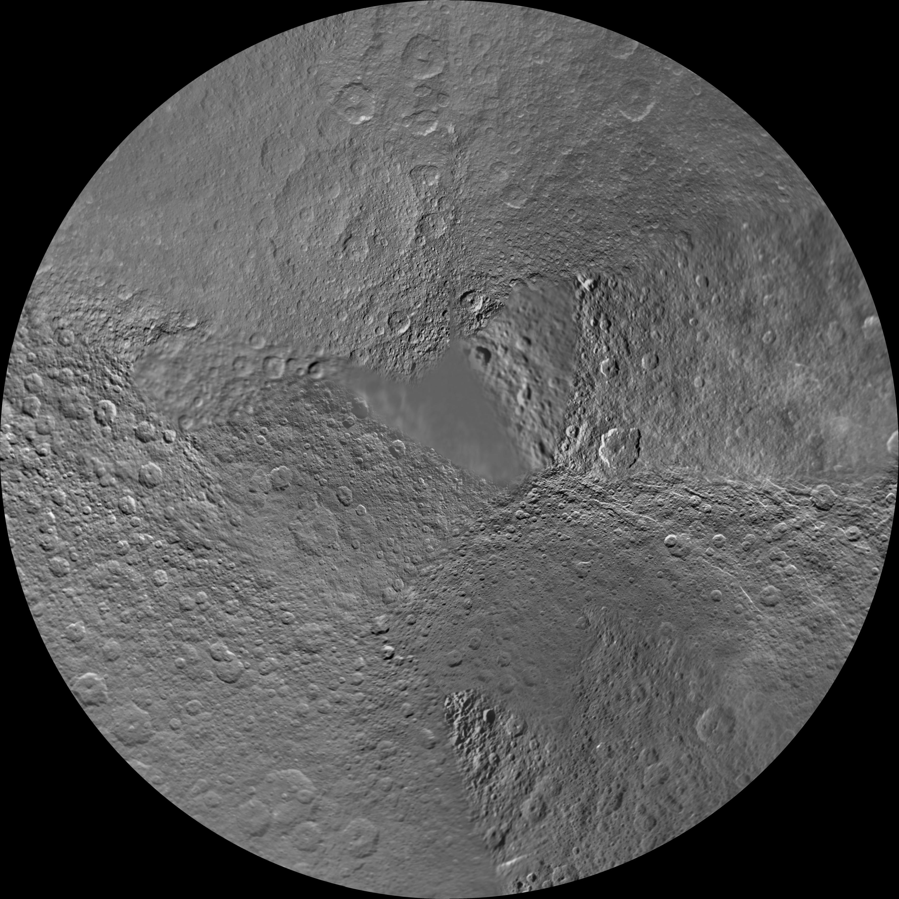 Rhea Polar Maps - February 2010