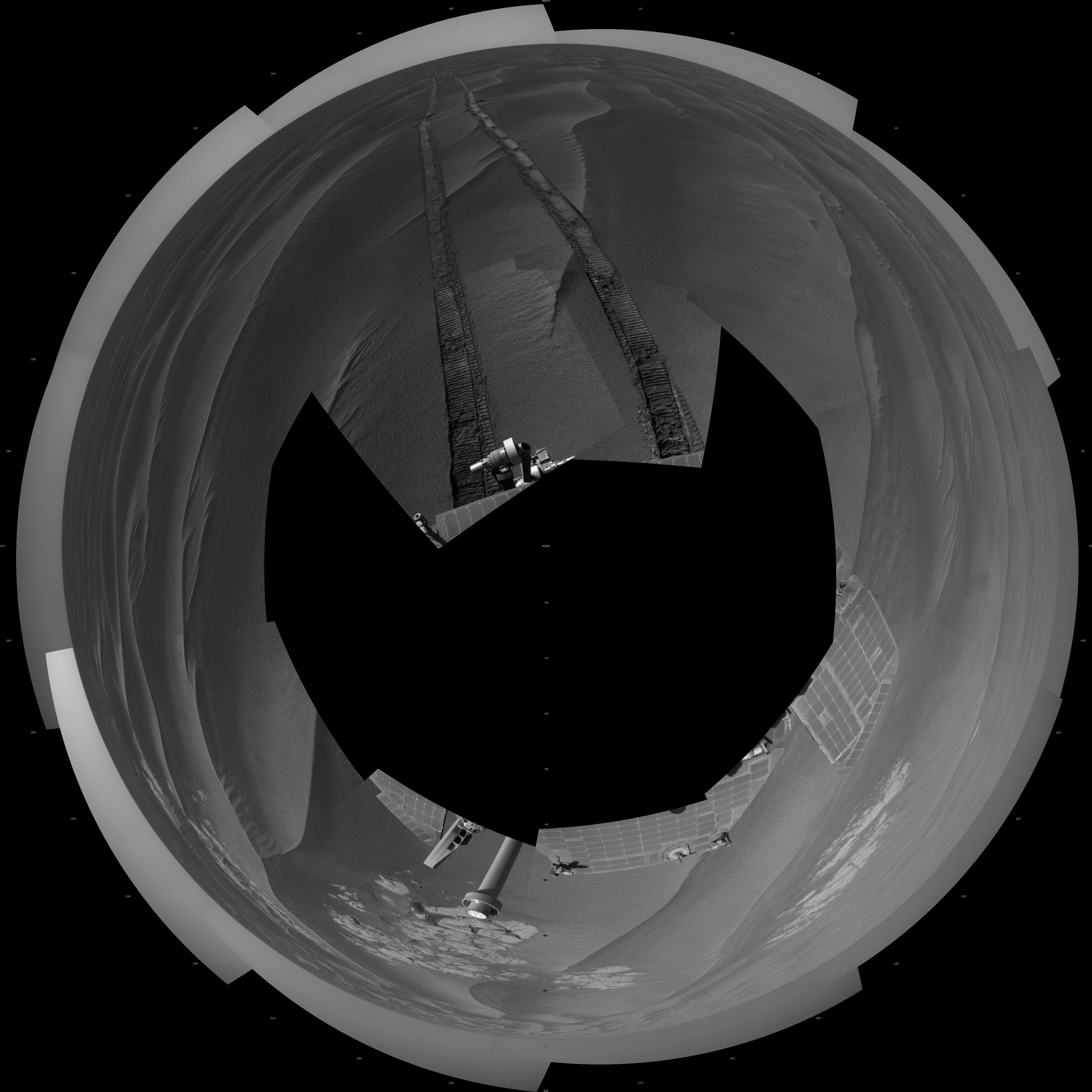 Opportunity Surroundings After Sol 2220 Drive Polar