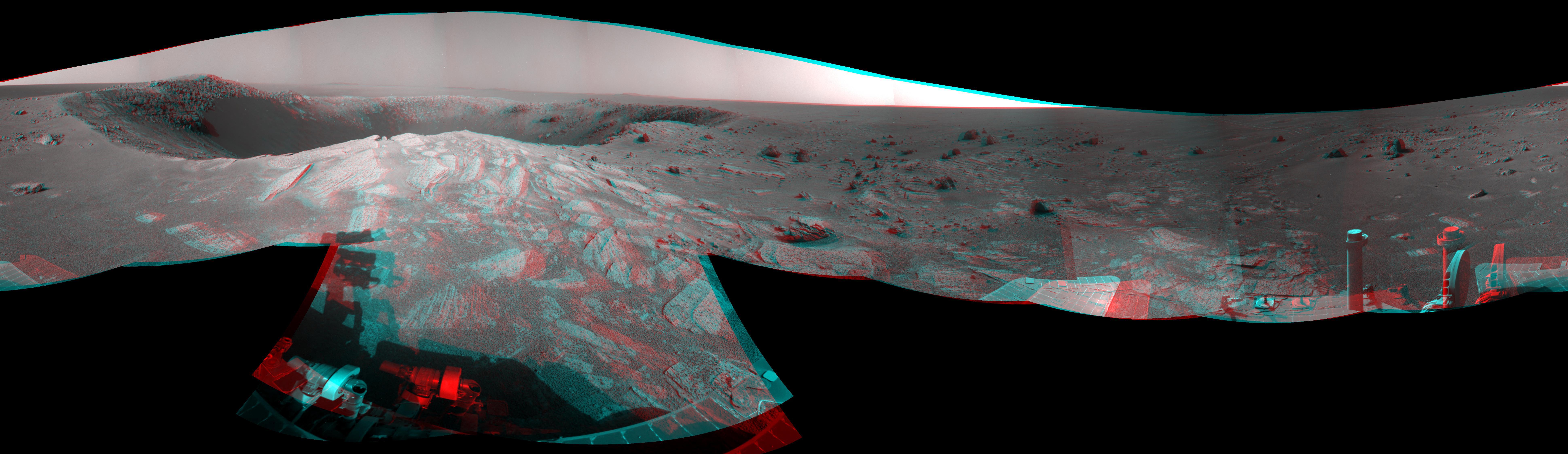 Santa Maria Crater in 360-Degree View, Sol 2451 Stereo