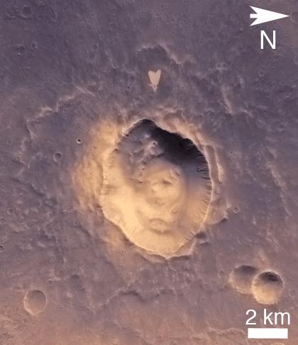 Heart-Shaped Feature in Arabia Terra Wide View