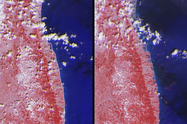 NASA MISR Images Tsunami Inundation Along Japan Eastern Coast
