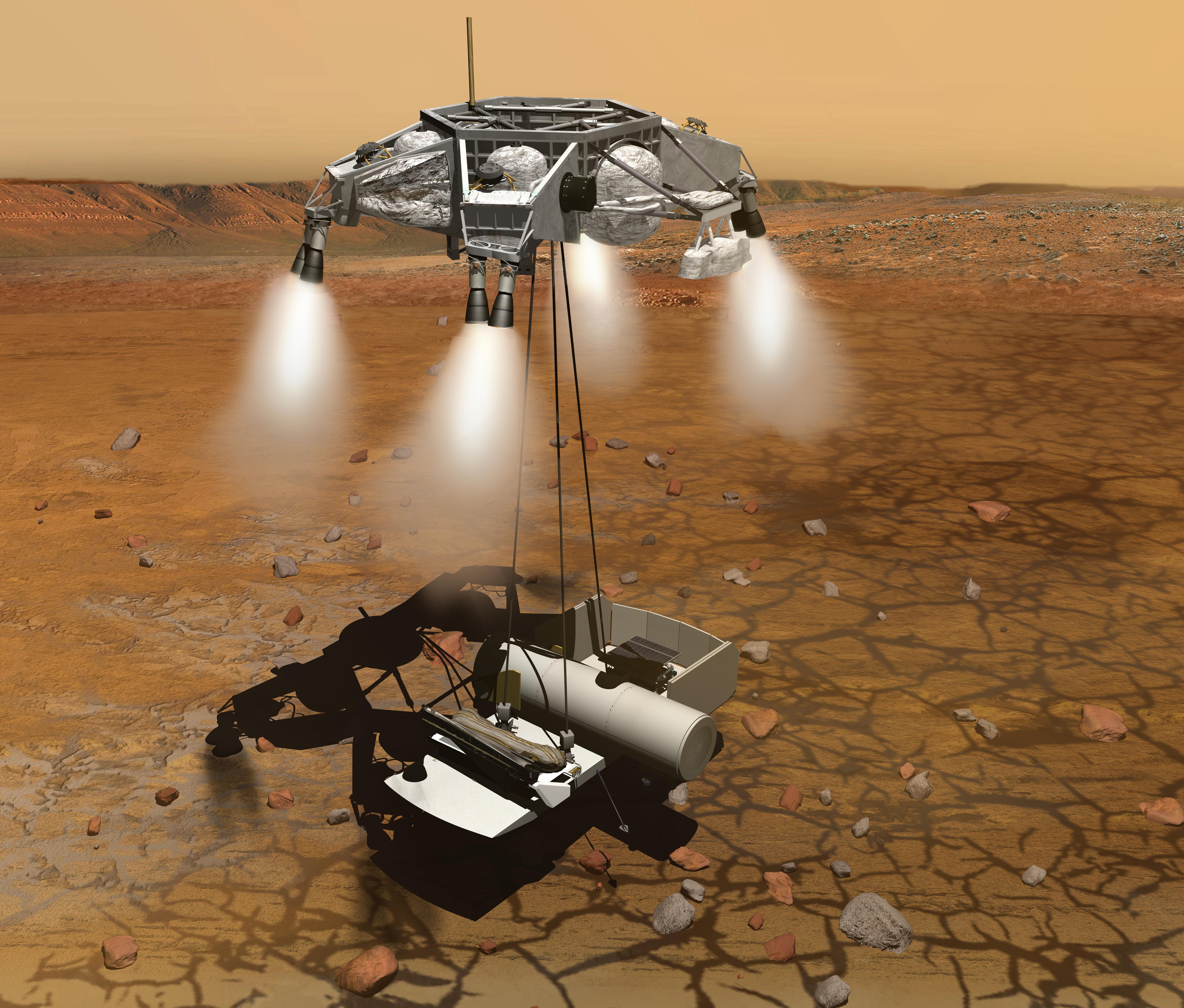Landing on Mars for a Short Stay Artist Concept