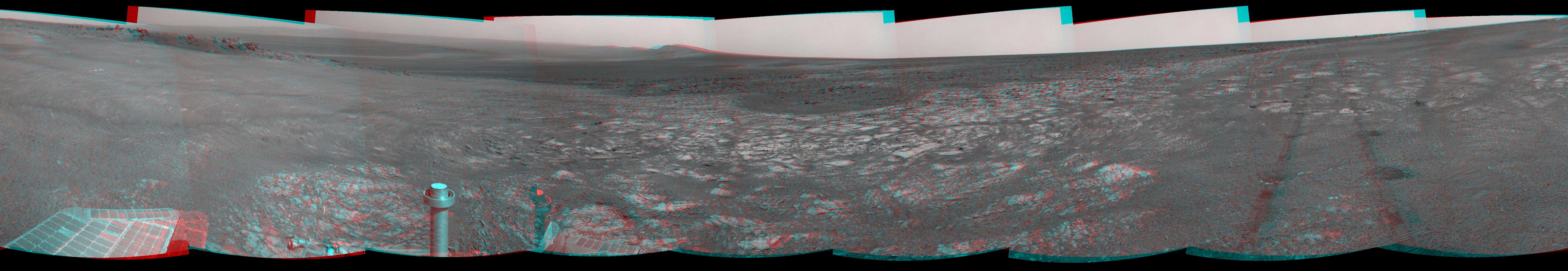 Spirit Point Vista from Opportunity, in Stereo