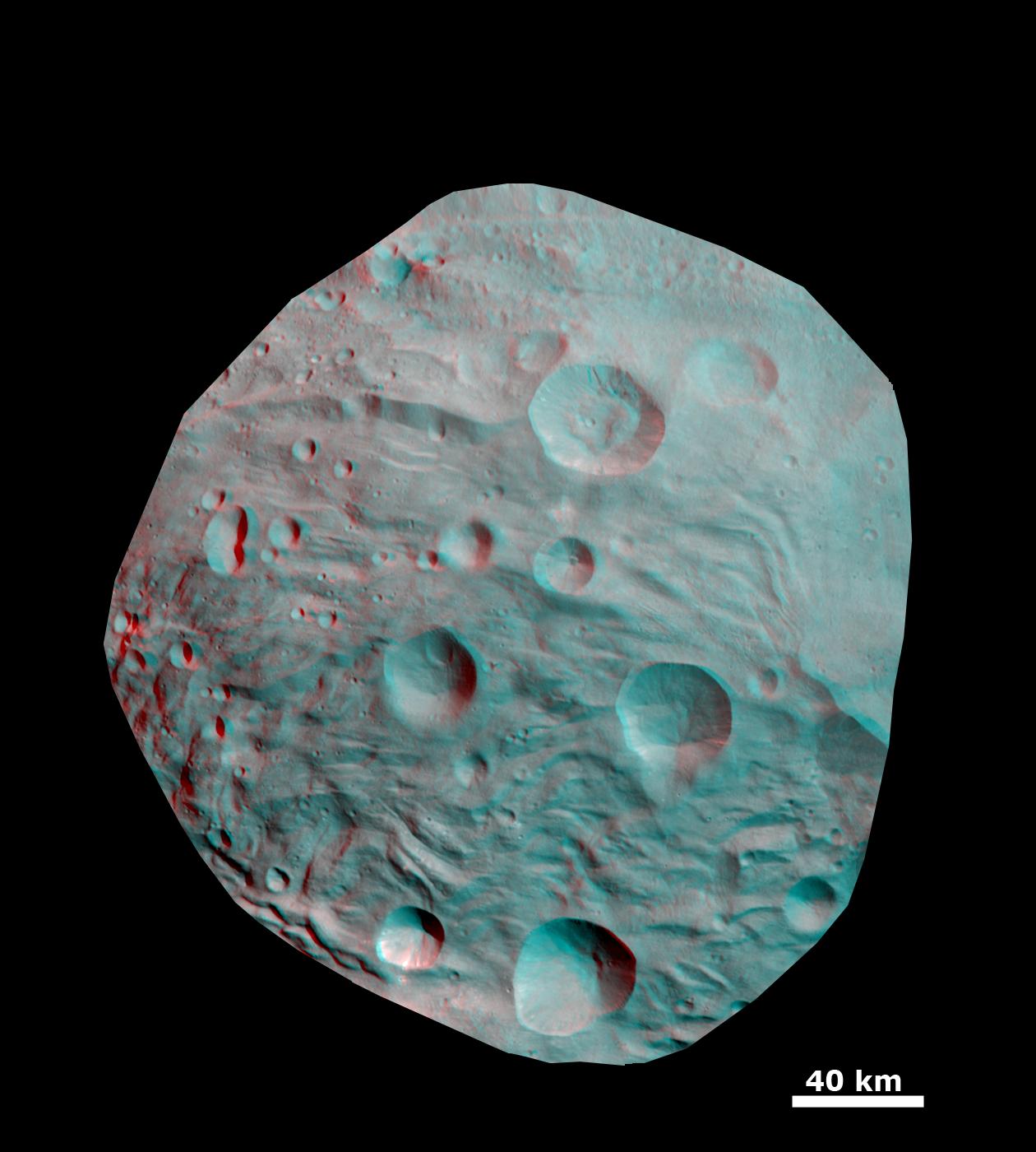 Anaglyph of Craters in the South Polar Region