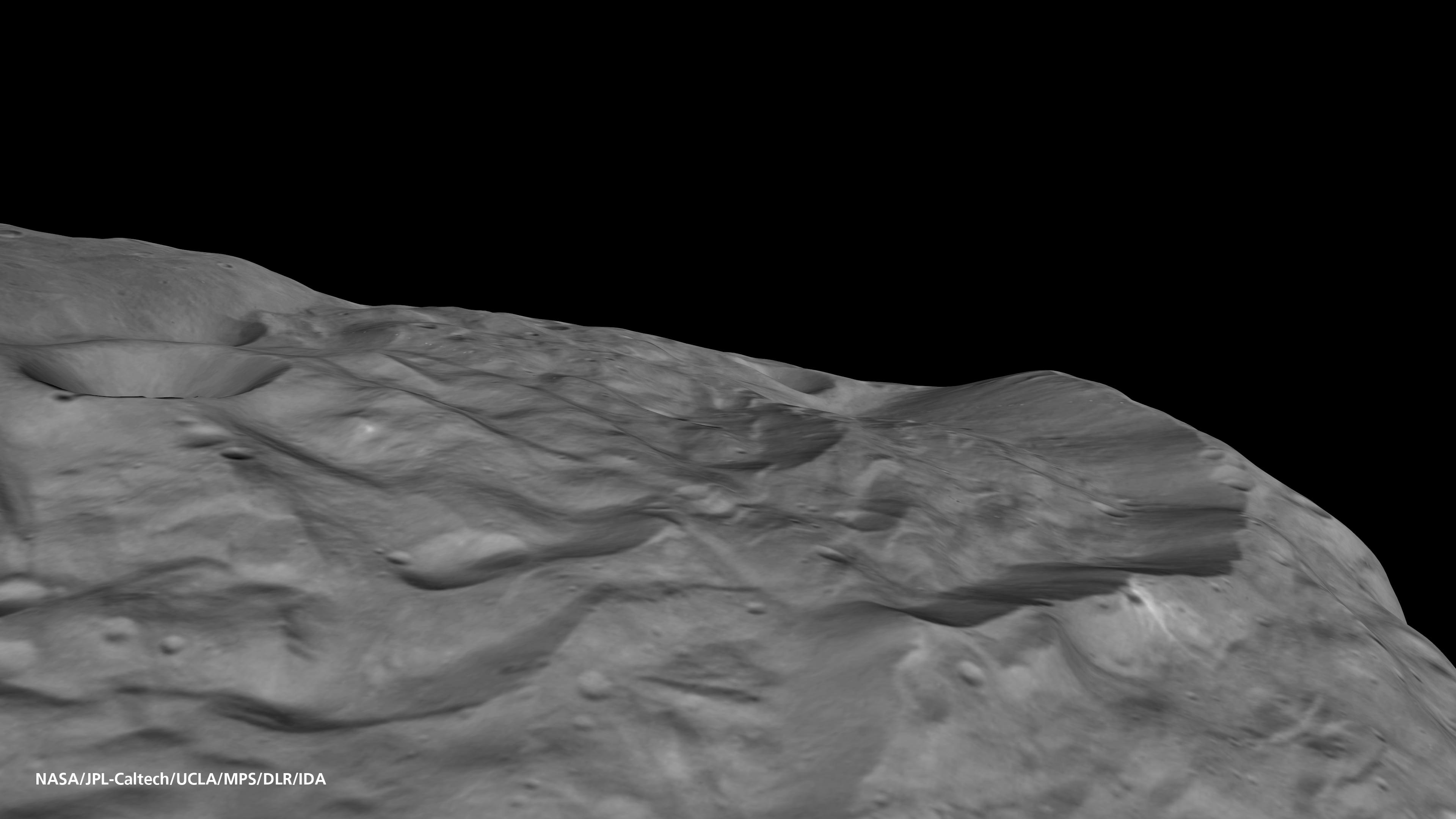 High Cliffs at Vesta South Pole