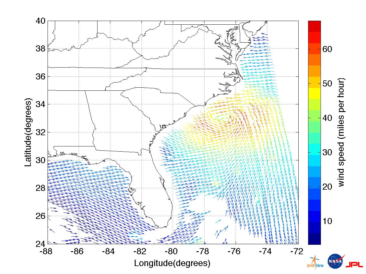 NASA/ISRO Image Shows Irene Winds Before Landfall