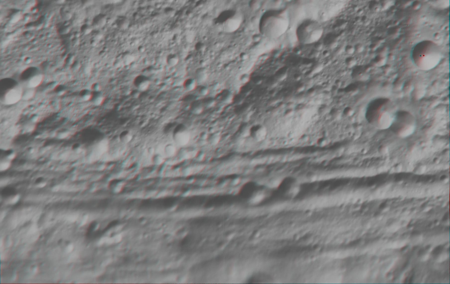 Anaglyph Image of Vesta Equatorial Region I