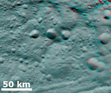 3-D Image of Degraded Craters