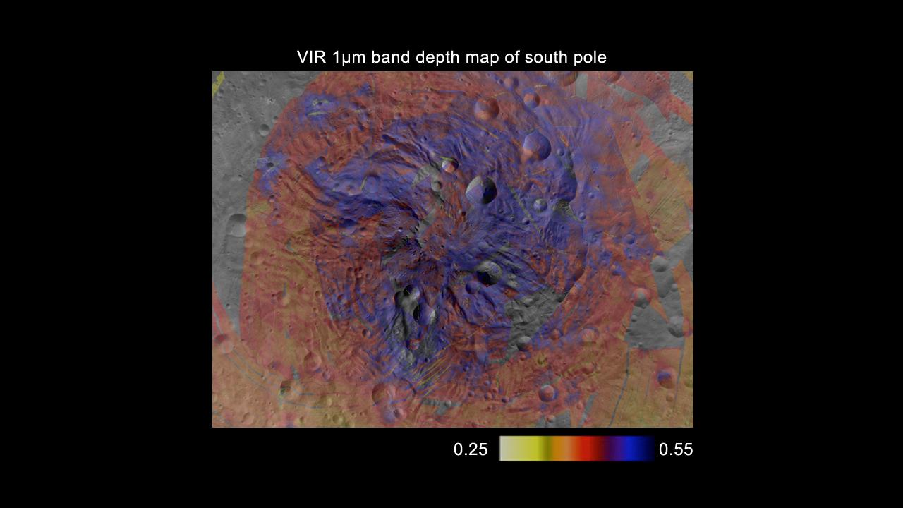 Pyroxene Map of Vesta South Pole