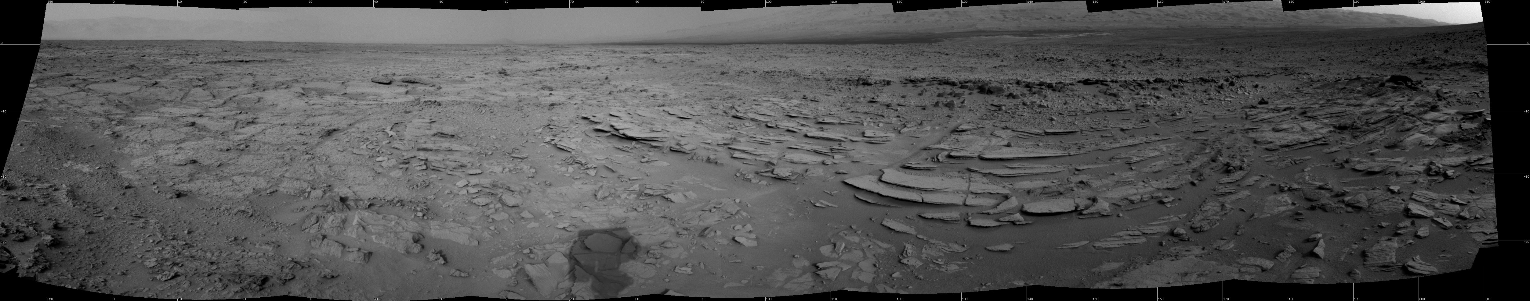 Sol 120 Panorama from Curiosity, near Shaler
