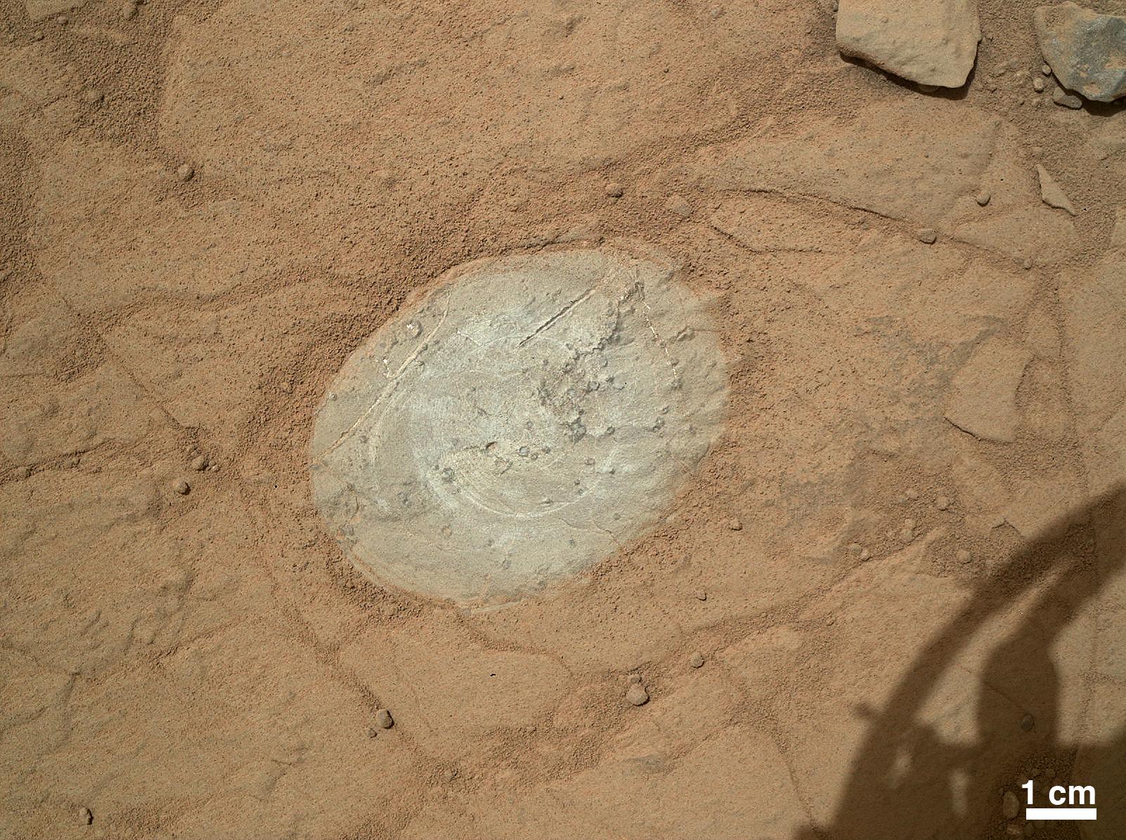 First Use of Mars Rover Curiosity Dust Removal Tool
