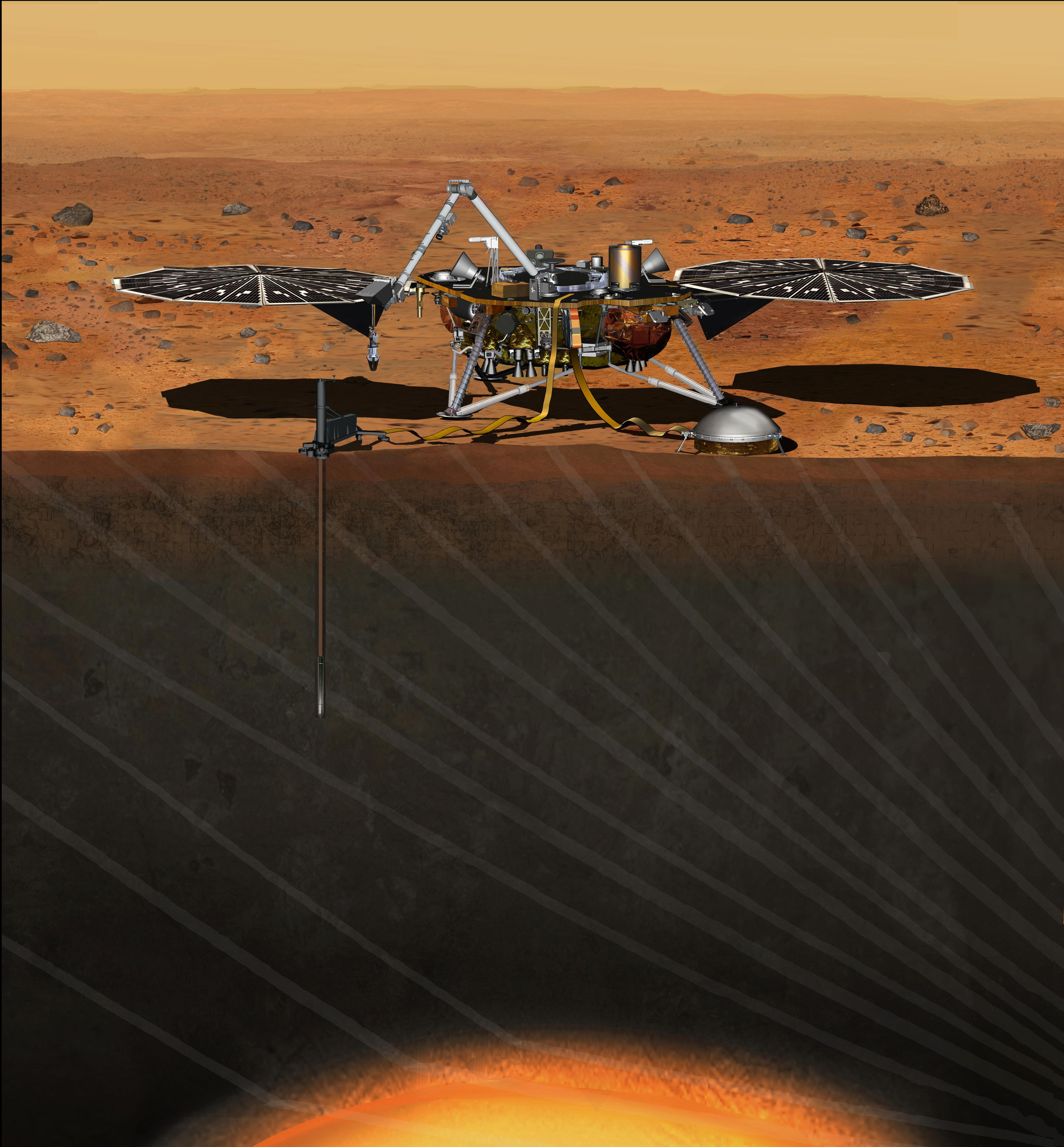 Artist Concept of InSight Lander on Mars