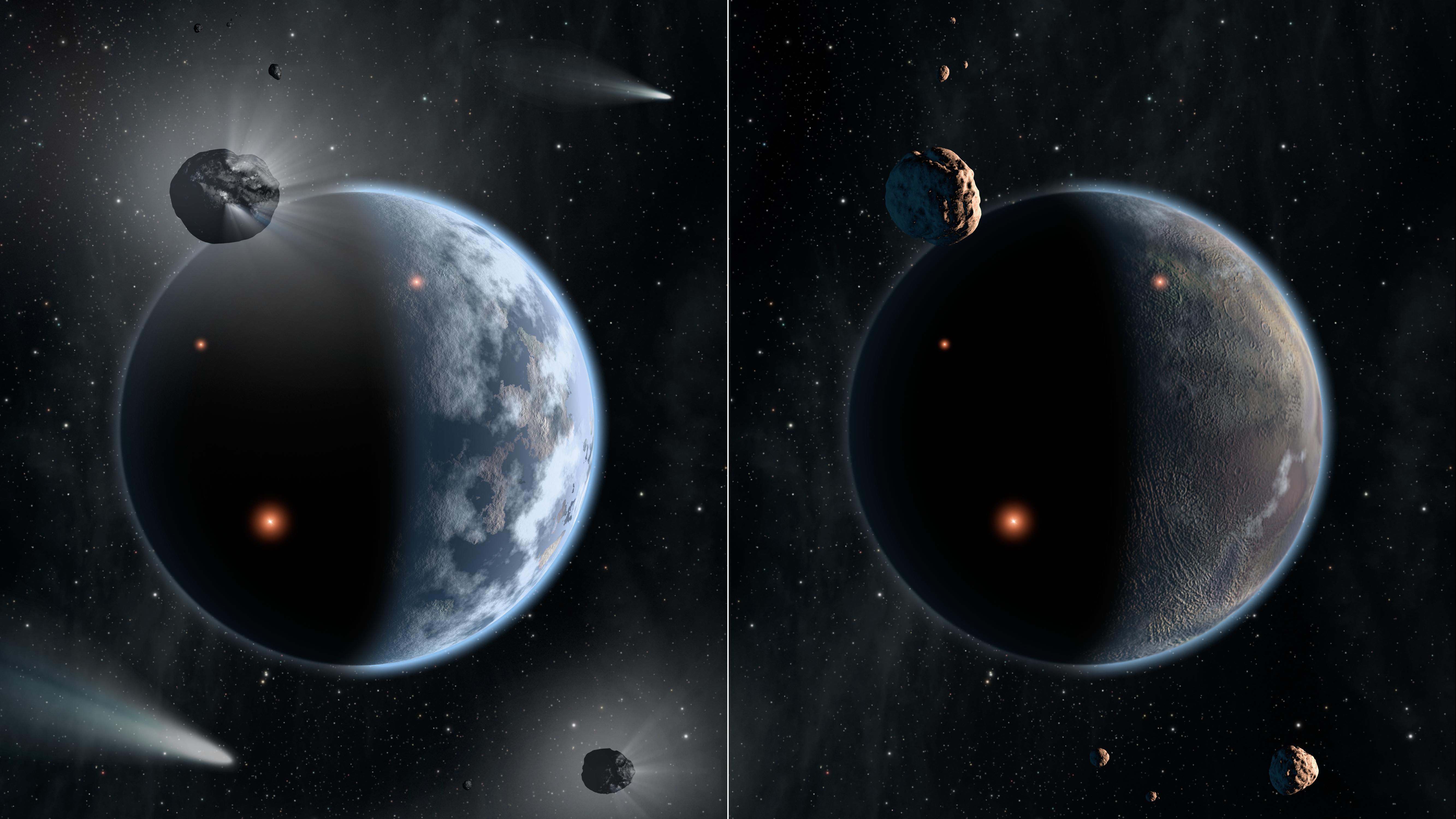 A Tale of Two Worlds: Silicate Versus Carbon Planets Artist Concept