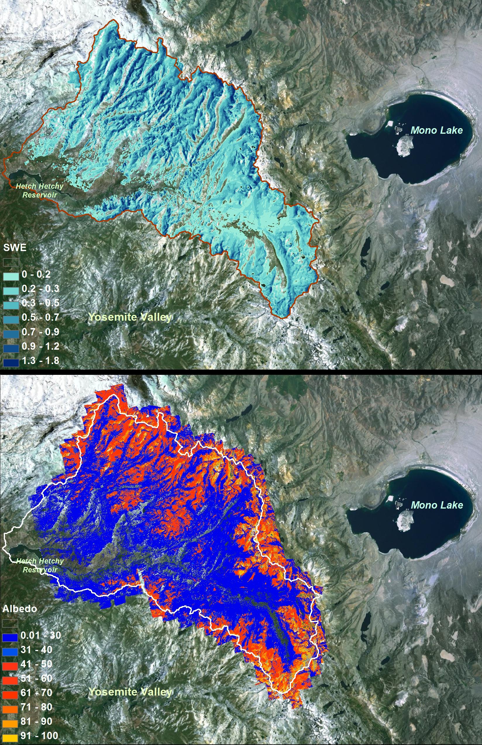 Snow Water Equivalent for Tuolumne River Basin
