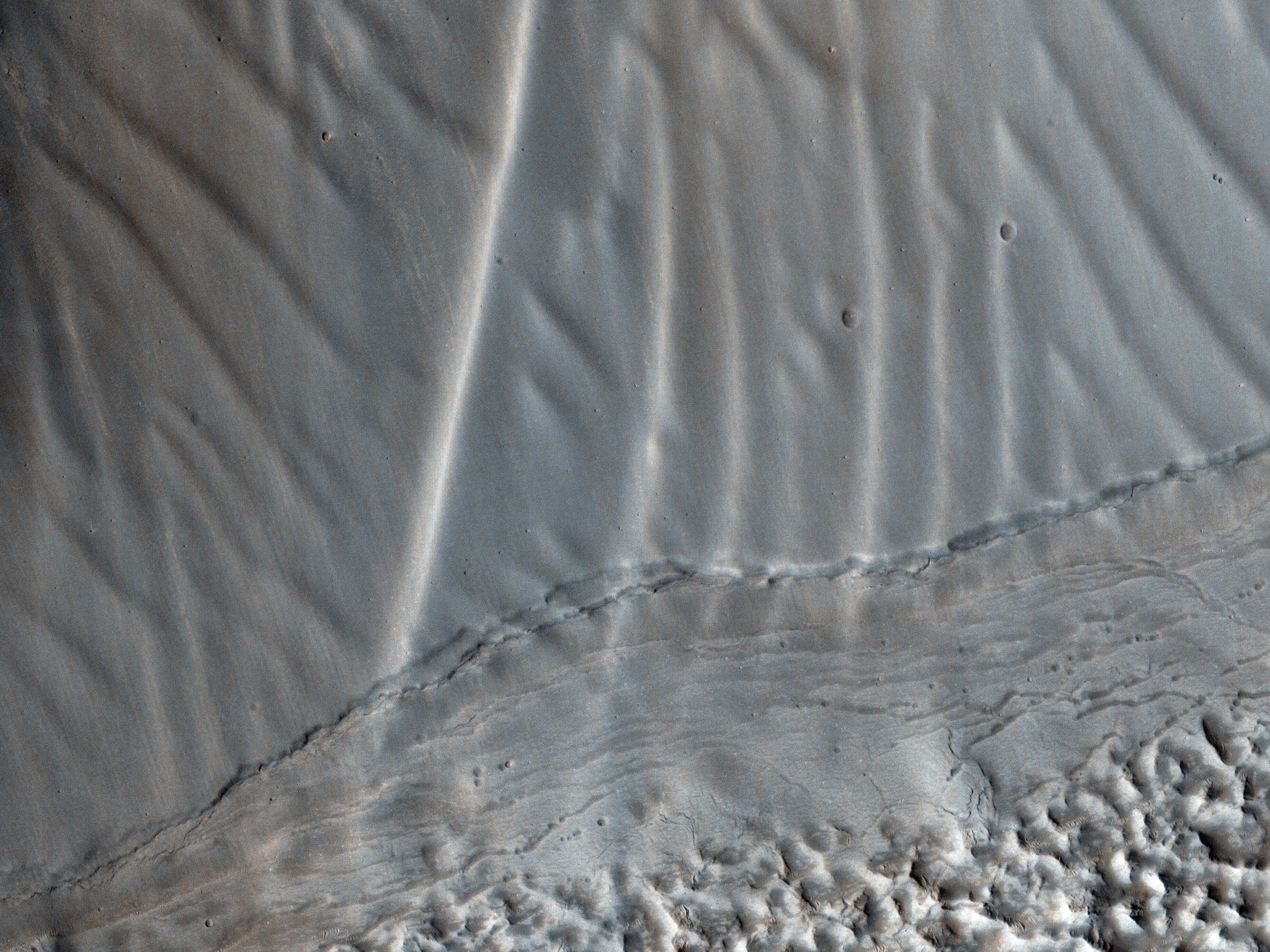 Rippled Surfaces on a Slope in Coloe Fossae