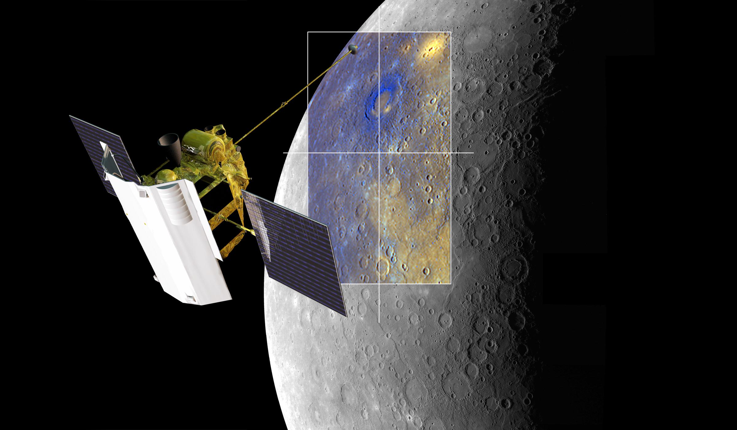 MESSENGER Views Rachmaninoff Basin Artist Concept