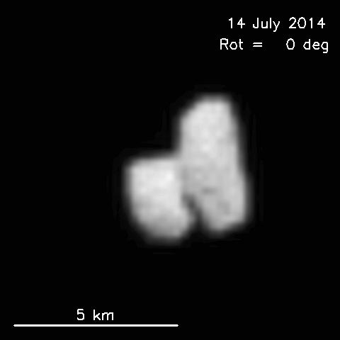 Rotation and Shape of Rosetta Mission Target Comet