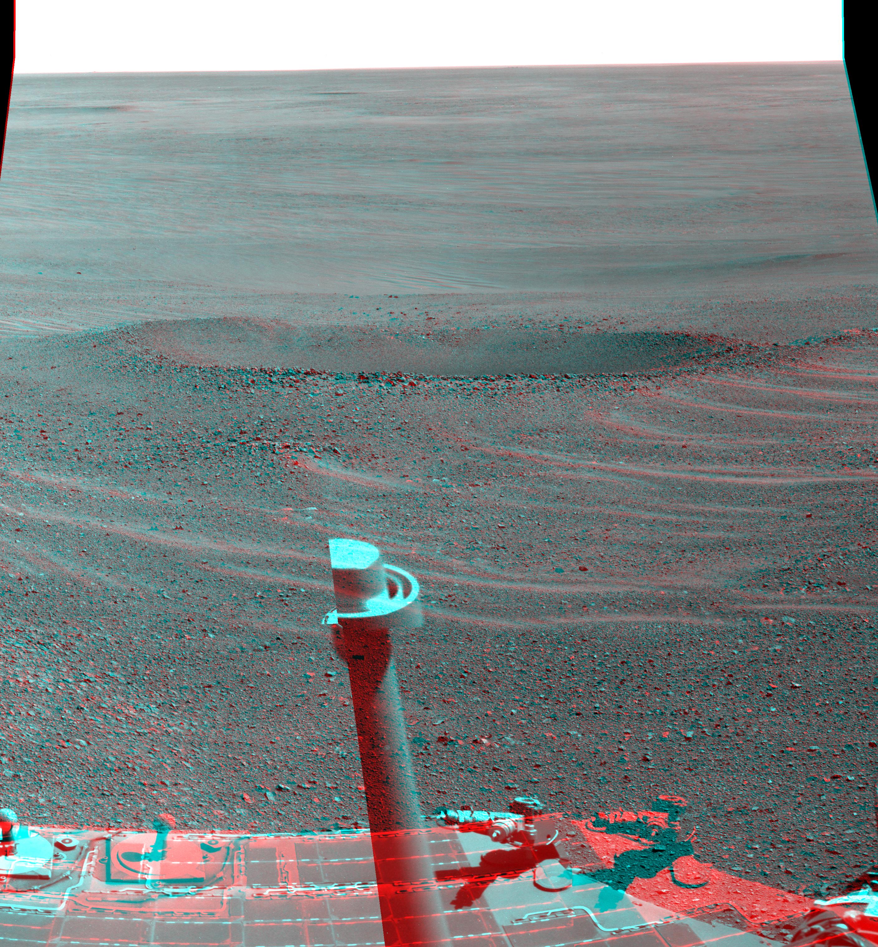 Lunokhod 2 Crater on Mars Stereo