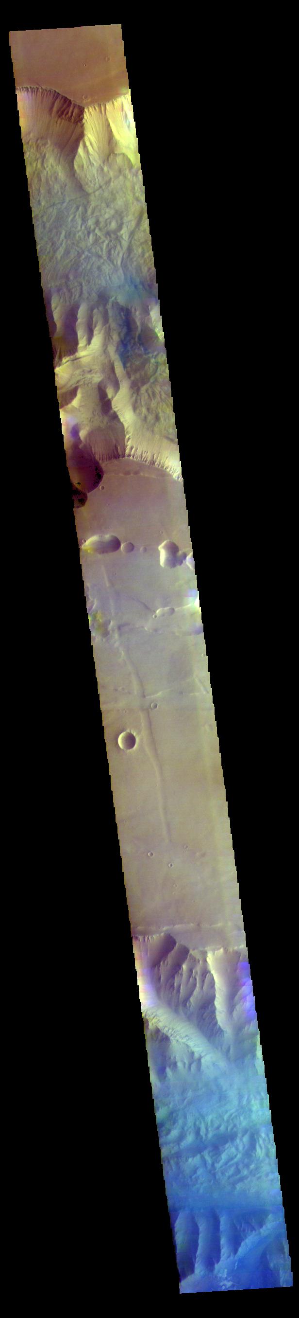 Tithonium and Ius Chasmata False Color
