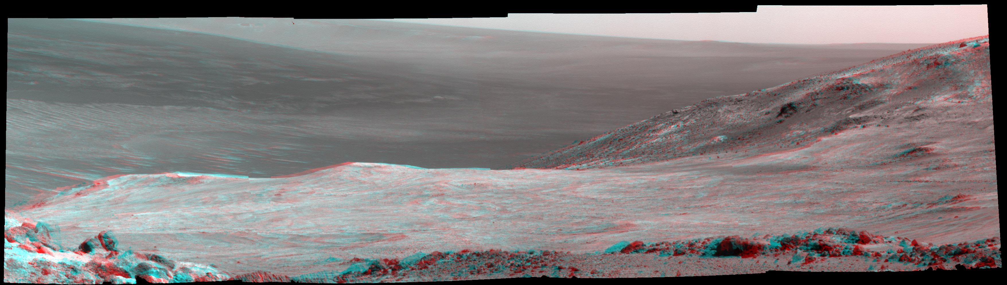 Mars Marathon Valley Overlook, in Stereo