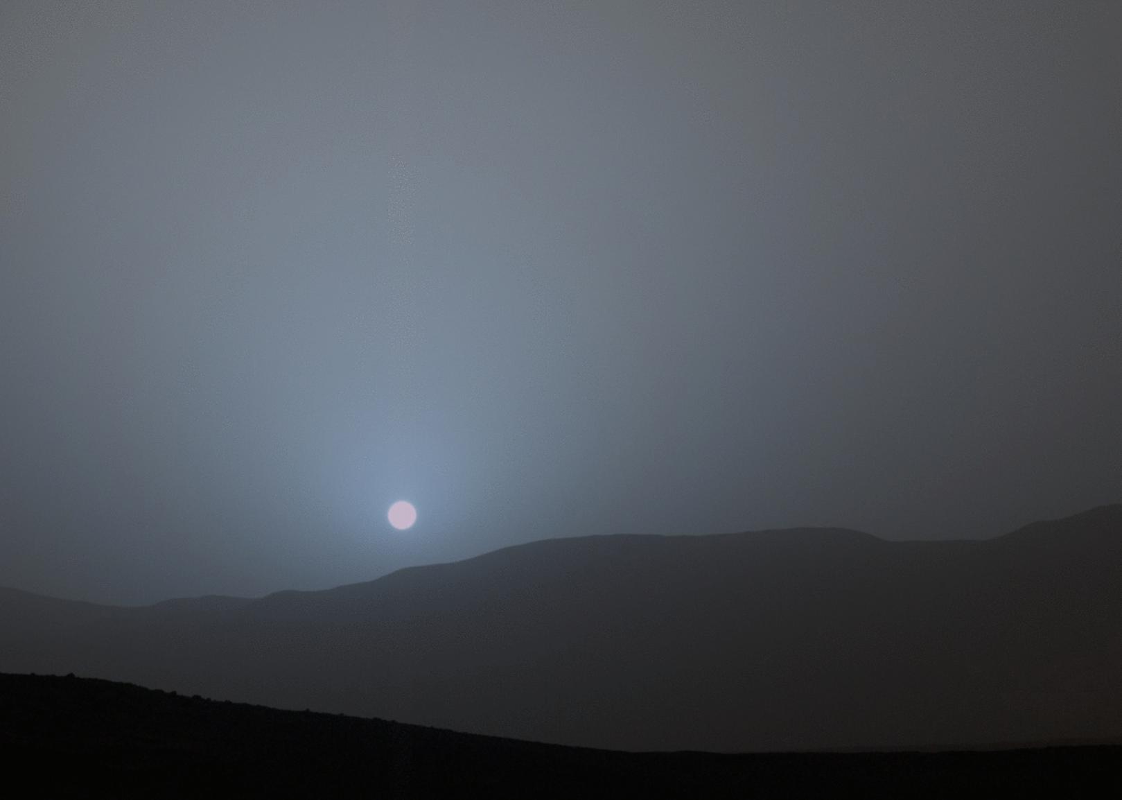 Sunset Sequence in Mars Gale Crater Animation