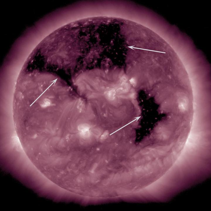A Triumvirate: Three Coronal Holes