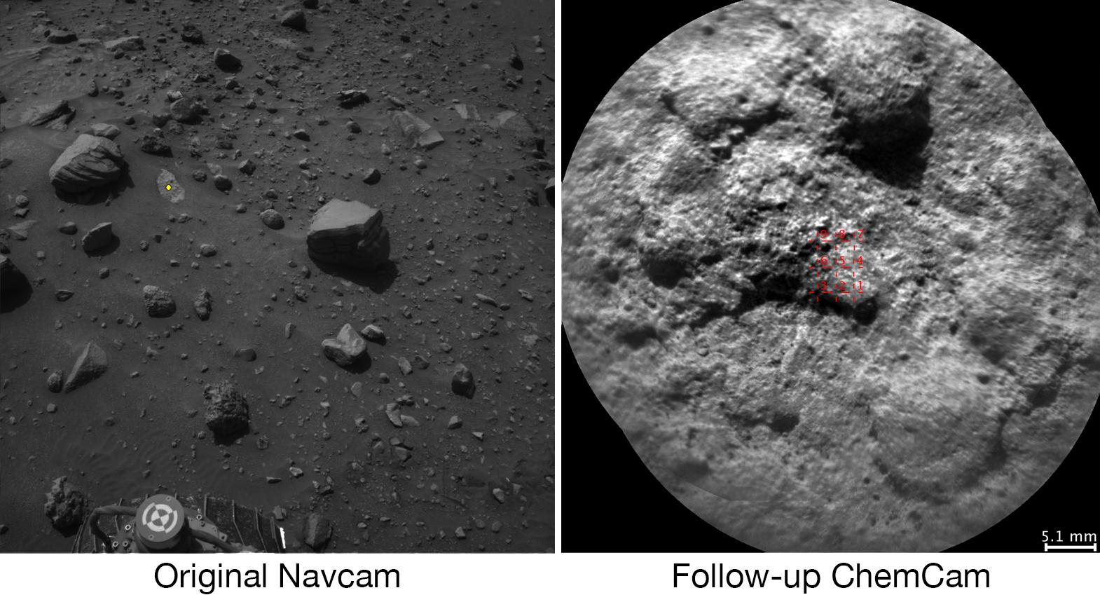 Autonomous Selection of a Rover Laser Target on Mars
