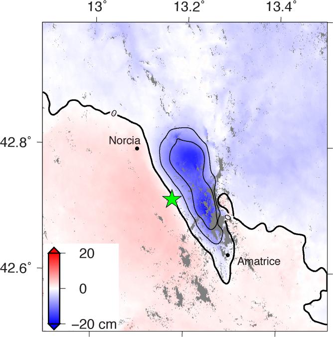 Automated Radar Image of Deformation for Amatrice, Italy Earthquake