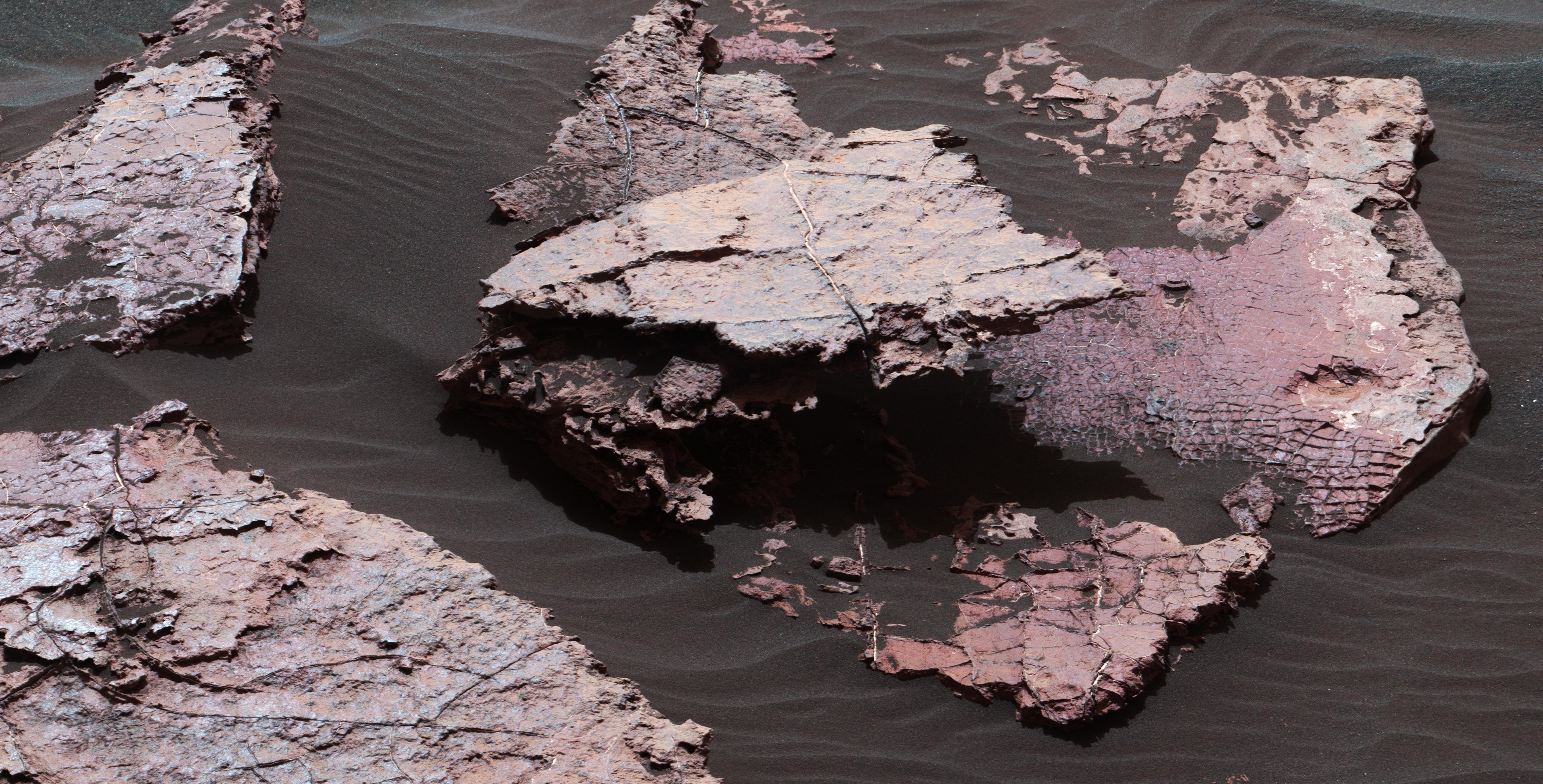 Possible Signs of Ancient Drying in Martian Rock